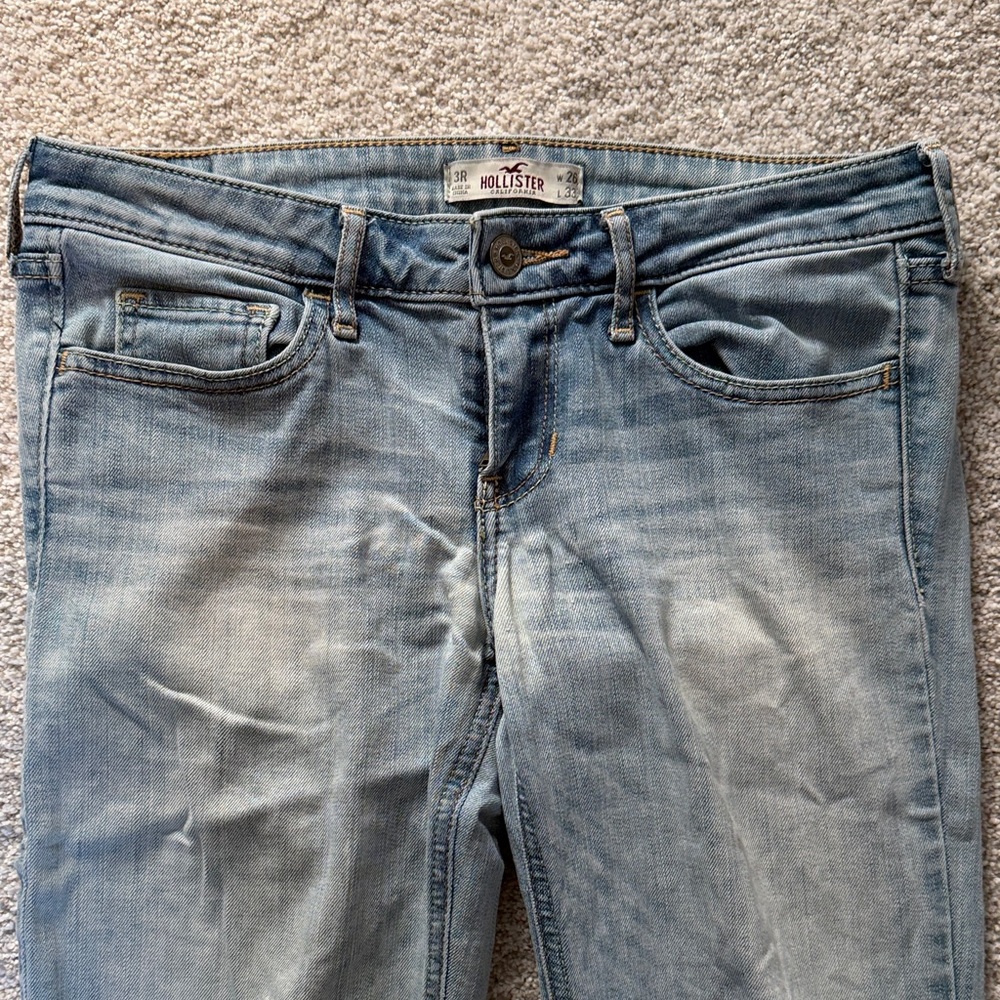 Hollister Women's Faded Blue Skinny Jeans